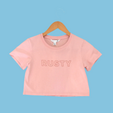 Rusty essentials crop tee girls